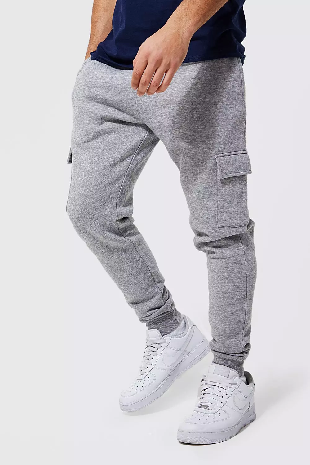 Boohooman grey 2025 cargo joggers